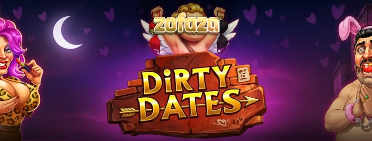 Tampilan visual neon yang memukau dari slot Dirty Date dengan elemen romansa dan drama.